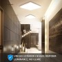 Oeegoo 24W LED Plafoniera, Lampada da soffitto quadrata IP44 Impermeabile Illuminazione 2050LM LED Lampada per Soggiorno Sala da