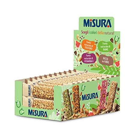 Misura Snack Cereali Fibrextra | Barrette Cereali, Avena, Riso, Mais e Cioccolato | Confezione da 405g