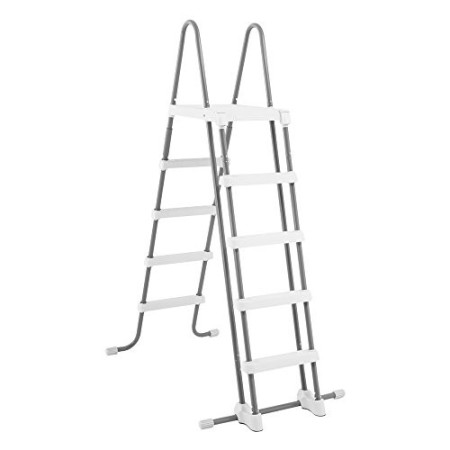Intex 28074 Scaletta Doppia con Gradini Staccabil, l.2, Grigio, 132cm & 29080 Vaschetta Lavapiedi, Blu, 45.72 x 55.88 x 8.89 cm