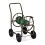Relaxdays Carrello Avvolgitubo XL, Carrellino Mobile in Metallo, 2x Attacchi da 3/4 Pollici, Tubi Lunghi 60 cm, Marrone