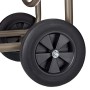 Relaxdays Carrello Avvolgitubo XL, Carrellino Mobile in Metallo, 2x Attacchi da 3/4 Pollici, Tubi Lunghi 60 cm, Marrone