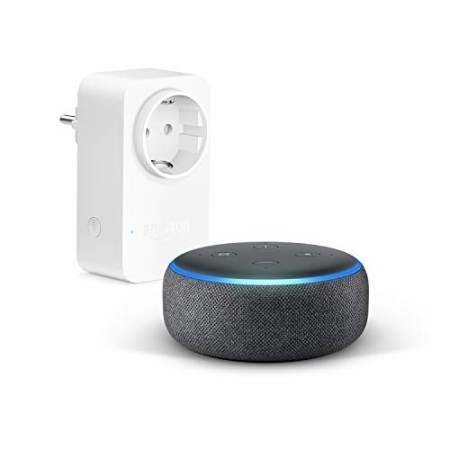 Echo Dot (3ª generazione) - Tessuto antracite + Amazon Smart Plug (presa intelligente con connettività Wi-Fi), compatibile co