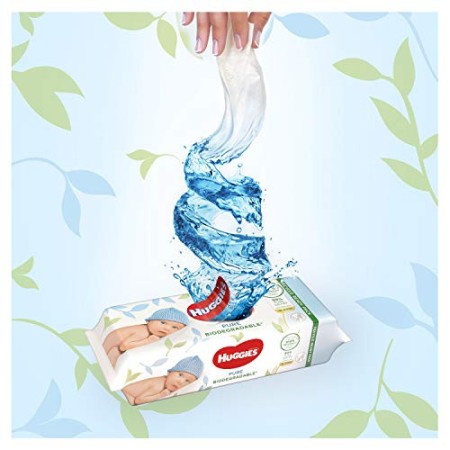 Huggies Pure Salviette Umidificate Biodegradabili per Bambini, 12 Pacchi da 56 Pezzi