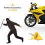 AGPTEK Lucchetto Antifurto Moto con 1,5 m Reminder Cavetto,Bloccadisco Moto Portatile da 7 mm con Allarme Sonoro da 110 dB Blocc