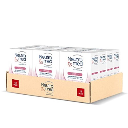 Neutromed Detergente Intimo Lenitivo, con Complesso Micellare, Azione Emolliente, pH 5.5, 12 Pezzi x 200 ml