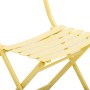 Outsunny Set Tavolo e Sedie da Giardino ed Esterno in Metallo Giallo, Set da 3 Pezzi Pieghevole e Salvaspazio