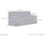 Eysa Bianca - Copridivano con fiocchi in cotone, Beige (Ecru) 2 posti, 140 - 180 cm