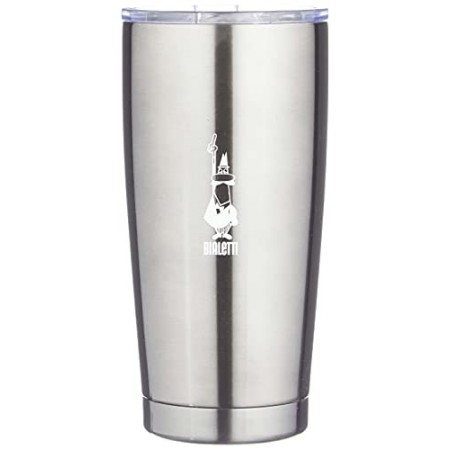 Bialetti To Go Mug Termica Take-Away, Tazza da Viaggio (con Doppia Parete), Mantiene Il Caldo per 12 h e Il Freddo per 24 h, cap