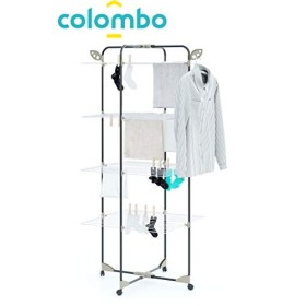 Colombo 40m Stendibiancheria a Torre, Griglie in Acciaio Verniciato, Nero
