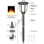 Idealife Luci solari con fiamma tremolante luci a LED impermeabili Illuminazione esterna per giardino Luci decorative da crepusc