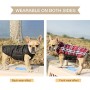 IREENUO Cappotto Scozzese Reversibile per Cani Autunno Inverno Caldo e Accogliente Gilet Imbottito da Cane Stile Inglese per Can