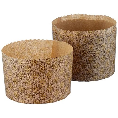 Ibili 746505, Stampi usa e getta per panettone, Marrone, un pacco con 5 pezzi