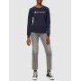 Champion Felpa Classic Logo, Blu, XL Donna