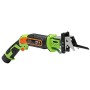 Sega Seghetto a Gattuccio Batteria Ioni di Litio 10,8V 1500mAh 2100 giri/min Motosega Elettrosega Universale Taglio Rami Legno M