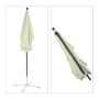 Relaxdays 10023227_49 Ombrellone Spiaggia, Mare, Giardino, Balcone, Rettangolare, 200 x 120 cm, Inclinabile, Bianco