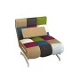 Tuoni Super Poltrona, Metallo Laccato a Base, Tessuto, Fantasia Multicolor, 1 Pezzo, metallo, manuale