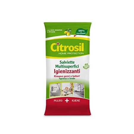 CITROSIL Salviette Igienizzanti Multiuso, Eucalipto + Limone, 40 Panni x 12 Confezioni