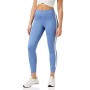 Marchio Amazon - AURIQUE Leggings Sportivi 7/8 con Banda Laterale Donna, Blu (blu colonia)., 46, Label:L