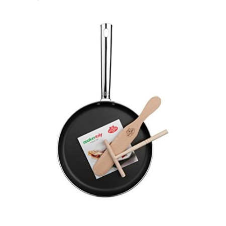 Ballarini Cookin' Italy Crepes-Set, Alluminio, Nero, 25 cm