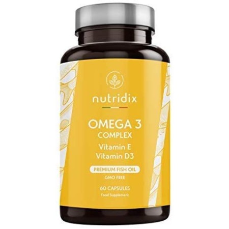 Omega 3 2000 mg per Dose - Acidi Grassi Essenziali DHA ed EPA - Olio di Pesce Puro ad Alta Concentrazione con Vitamina D ed E - 