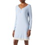Marchio Amazon - Iris & Lilly Rib Lace Trim, Camicia da notte Donna, Blu (blu zen)., L, Label: L