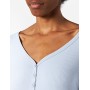 Marchio Amazon - Iris & Lilly Rib Lace Trim, Camicia da notte Donna, Blu (blu zen)., L, Label: L
