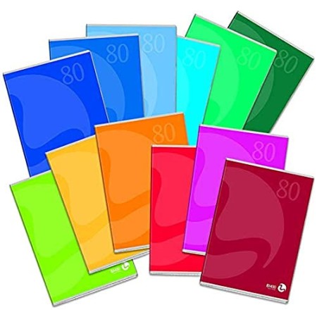 BM 0110597 BeMore Color 80 Quaderno Formato A5, Rigatura 4 mm, Quadretti 4 mm, Carta 80g/mq, Multicolore, Confezione 12 pezzi