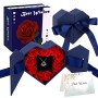 Becoyou Rose Stabilizzate, San Valentino per Lei Rosa Eterna Doppia Scatola Regalo d'Amore Aperto con Collana e Biglietto d'augu
