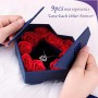 Becoyou Rose Stabilizzate, San Valentino per Lei Rosa Eterna Doppia Scatola Regalo d'Amore Aperto con Collana e Biglietto d'augu
