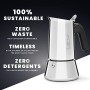 Bialetti Musa Restyling Caffettiera, 1 Cups, Acciaio Inossidabile, per fornello a gas, Argento