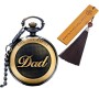 Idea regalo per la festa del papà, vintage, orologio da tasca in legno, segnalibro con incisione per padre