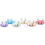 Excelsa Tazze & Co. Confezione 6 Tazze caffè Colorate cl 9, Trasparente/Multicolore, 6.5x6.5x5.6 cm, 6 unità