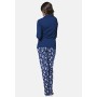 LOVABLE Cotton Interlock Set di Pigiama, Blu, L Donna