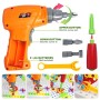 jerryvon Puzzle Bambini 3D Giochi Montessori Mosaico Giocattolo Chiodini 193 Pezzi Costruzione Creativa con Trapano Elettrico Re
