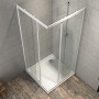 Ogomondo Box Cabina Doccia Angolare Corner Due Ante Scorrevoli Cristallo Temprato Trasparente
