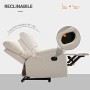 homcom Poltrona Relax Moderna per Soggiorno con Schienale Reclinabile Manuale in Tessuto Beige 79x92x97cm