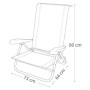 Aktive 53980 - Sedia Pieghevole in Alluminio Beach 73x64x80 cm - 7 Posizioni con braccioli