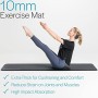 CORE BALANCE - Materassino da Pilates, in Schiuma ad Alta densità, per Palestra, Yoga, Fitness, Arrotolabile, 12 mm, Nero