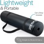 CORE BALANCE - Materassino da Pilates, in Schiuma ad Alta densità, per Palestra, Yoga, Fitness, Arrotolabile, 12 mm, Nero