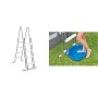 Intex 28074 Scaletta Doppia con Gradini Staccabil, l.2, Grigio, 132cm & 29080 Vaschetta Lavapiedi, Blu, 45.72 x 55.88 x 8.89 cm