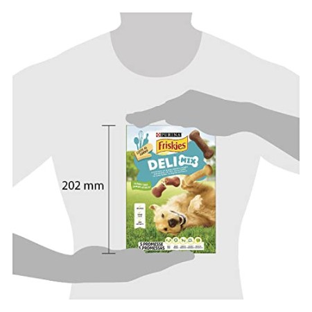 PURINA FRISKIES DeliMix Biscotti Croccanti per Cane 3 Varietà Manzo, Pollo e Selvaggina- 6 scatole da 500g ciascuna