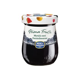 Menz&Gasser Confettura Extra di Mirtilli Neri Prima Frutta - Confettura con Frutta di Alta Qualità, 1 Vaso x 340 g