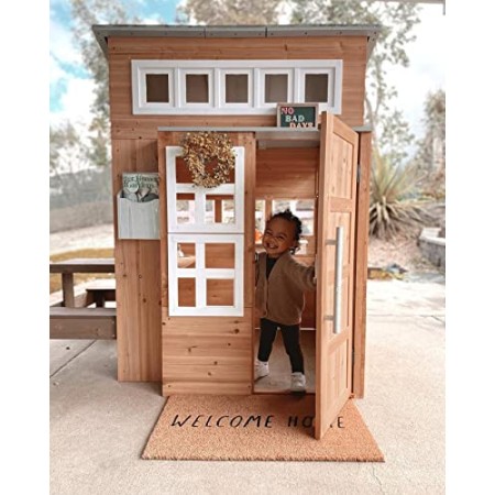 Kidkraft 182 - Moderna Casetta Giocattolo da Esterni, in Legno, per Il Giardino, Include Cucinino e Accessori, per Bambini
