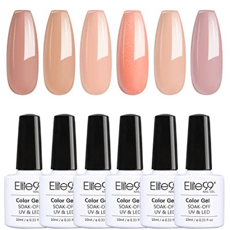 Elite99 Smalto Semipermanente in Gel UV LED, Smalto per Unghie, 6pz Kit Smalti Semipermanenti Soak off, Gel Colori Ricostruzione