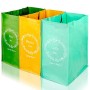 Set Da 3 Contenitori Colorati Bidone Spazzatura Bidoni Raccolta Secchi Pattumiera Per Differenziata Immondizia Cestino Esterno I
