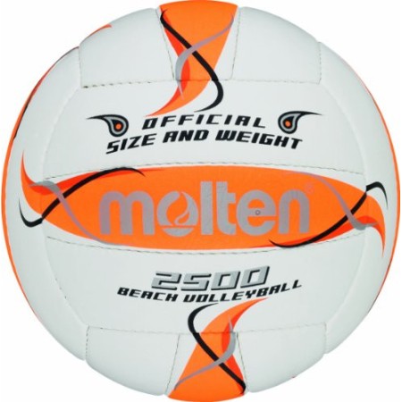 Molten - BV1500-OR, Pallone da beach volley, colore: Bianco/Arancione/Argento