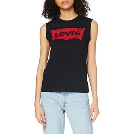 Levi's On Tour Canottiera sportiva, Nero (Red Hsmk Tank Black 0023), Small Donna