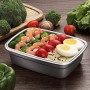 GA Homefavor Scatole Bento-Box Contenitore per Insalata di Frutta y Sandwiches in Acciaio Inox (Bianco, Set di 2)