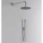 Kit Doccia Tondo 1 Completo Soffione Braccio Presa Acqua Doccetta Laccio Pvc Bagno