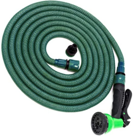 Jardinax Tubo acqua giardino flessibile e estensibile con doccetta e attacco per tutti i rubinetti I Canna da irrigazione per in